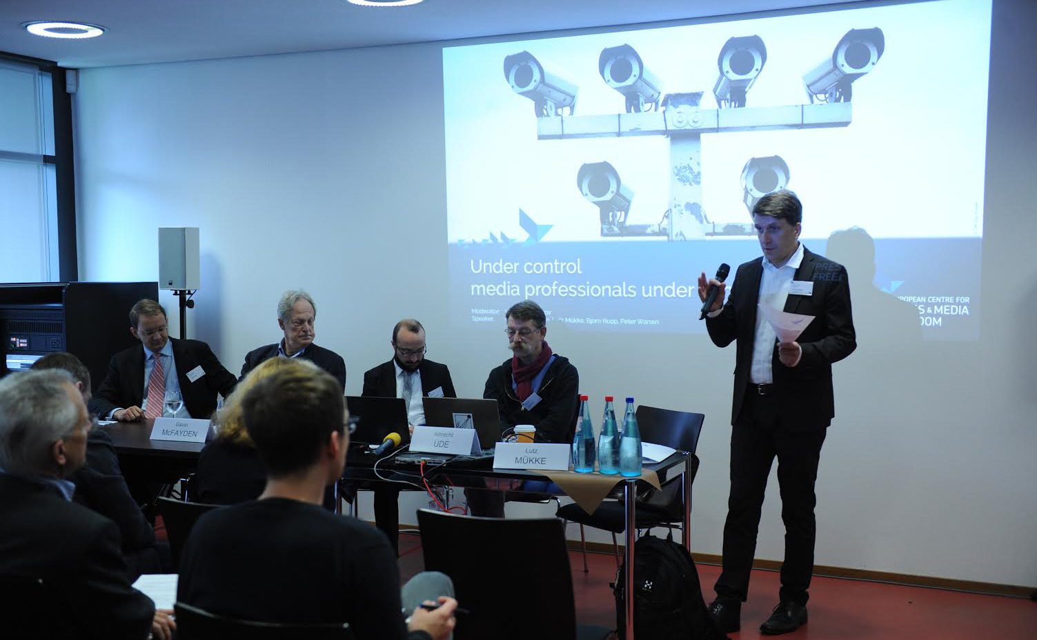 "Überwachung von Journalisten", Podiumsdiskussion auf dem Europäischen Medienfreiheits-Kongress 2015 (c) ECPMF